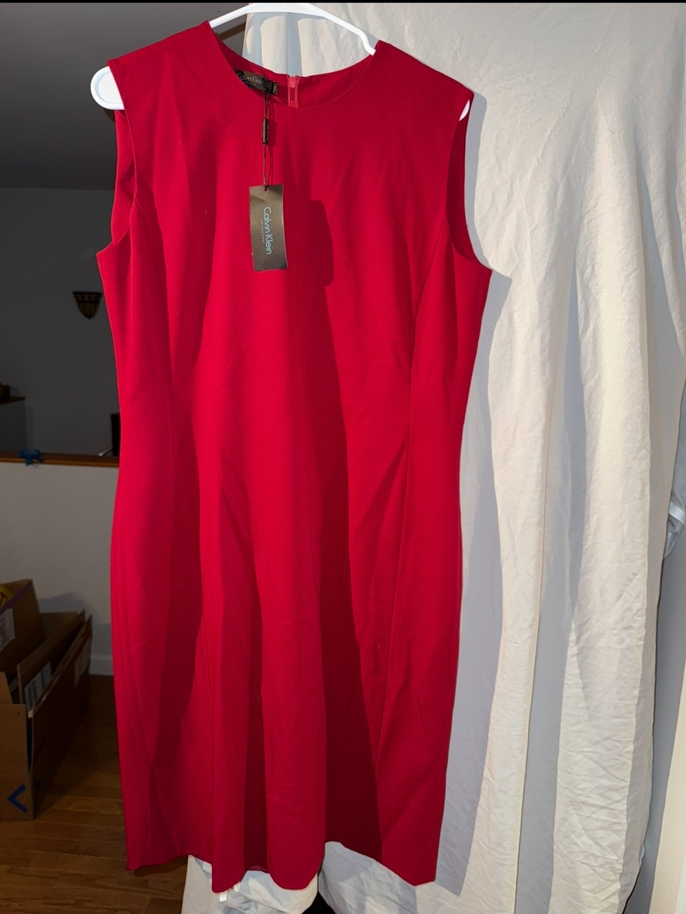 Calvin Klein Vibrant Red Midi Dress